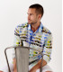 ROSS - Pantone's colors-print linen shirt white