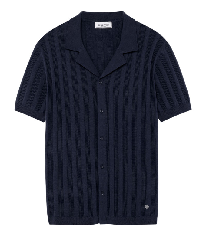 DAYA - Chemise en maille fantaisie marine