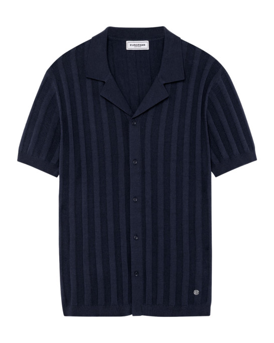 DAYA - Chemise en maille fantaisie marine
