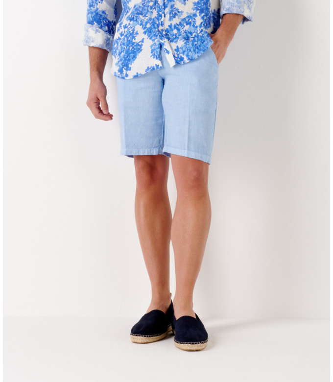 COLORADO - Casual sky linen bermuda
