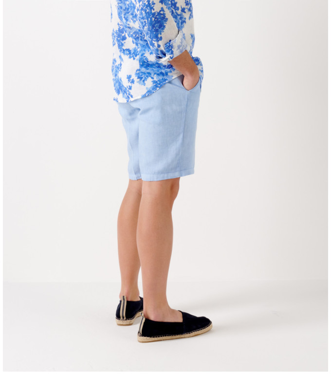 COLORADO - Casual sky linen bermuda