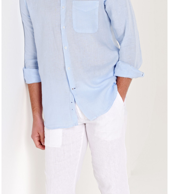 DYLAN - Pantalon en lin décontracté, blanc