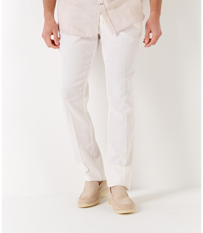 GORDON - White linen chino pant
