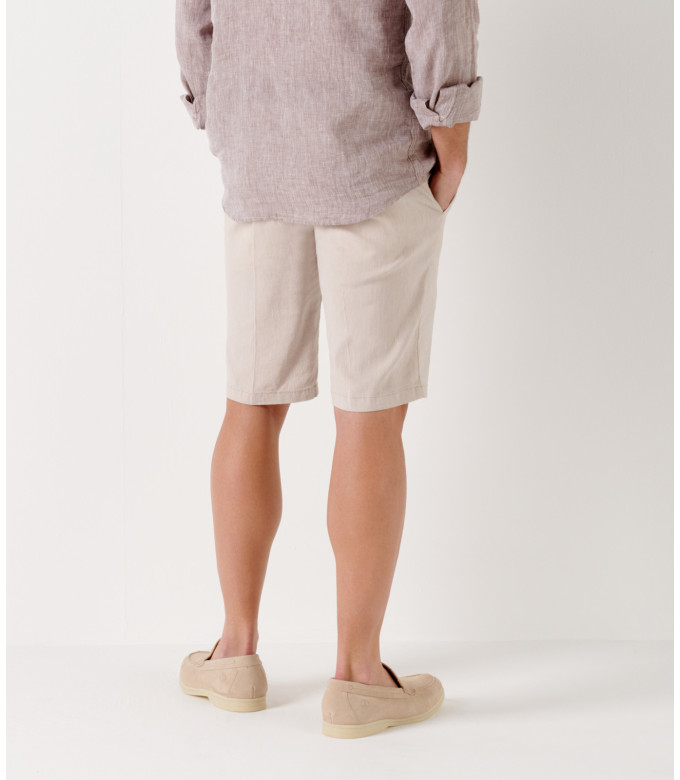 TURNER - Slim fit linen-blend bermudas, camel