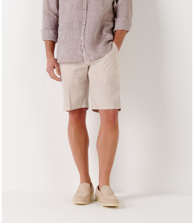 TURNER - Slim fit linen-blend bermudas, camel