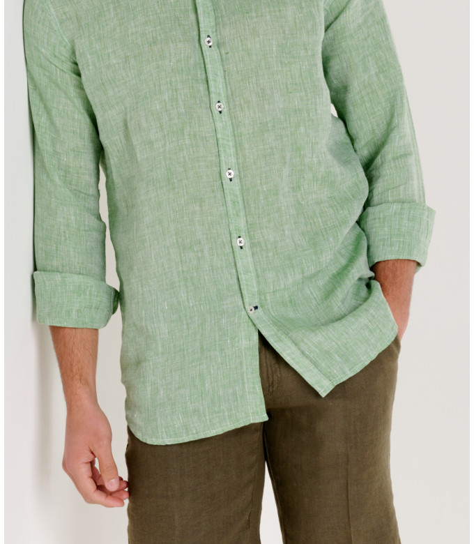 COLORADO - Casual kaki linen bermuda