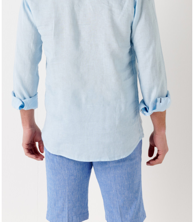 TURNER - Slim fit linen-blend bermudas, light blue 