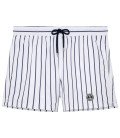 SID - Short de bain imprimé rayures tennis blanc