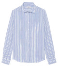 ITALIA - Linen blend shirt striped ocean shirt