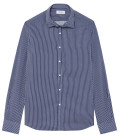 MILAN - Cotton striped printed navy shirt