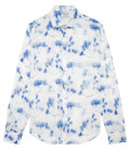 CALA - Chemise en lin imprimé fleuri blanc