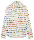 EVERY - Linen shirt with multicolored objects print