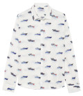 KEY - Chemise en lin imprimé bateaux océan