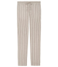 RENO - Striped cream relaxed linen pants