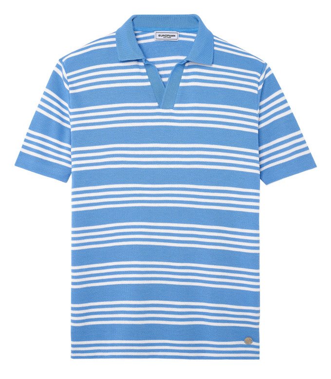 BOLZANO - Two-tone striped ocean polo