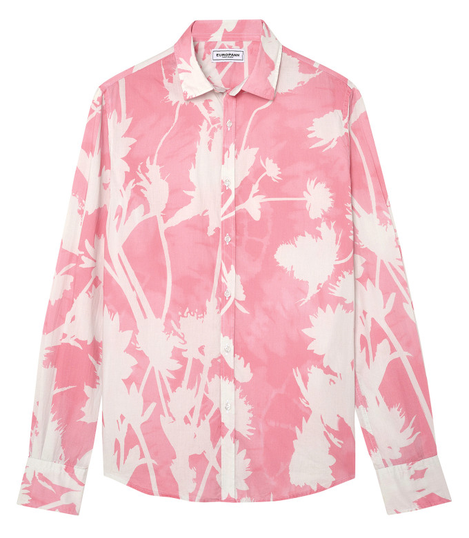 MALAGA - Cotton shirt with pink flower print
