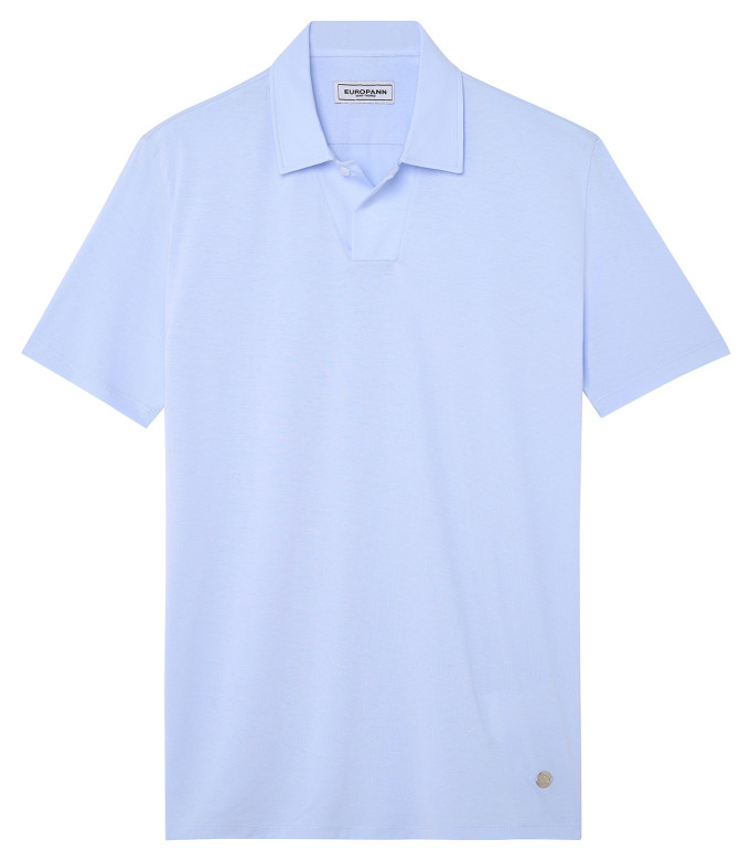 HILLS - Polo jersey coton bleu ciel