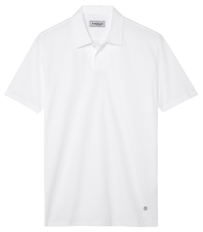 HILLS - White cotton jersey polo