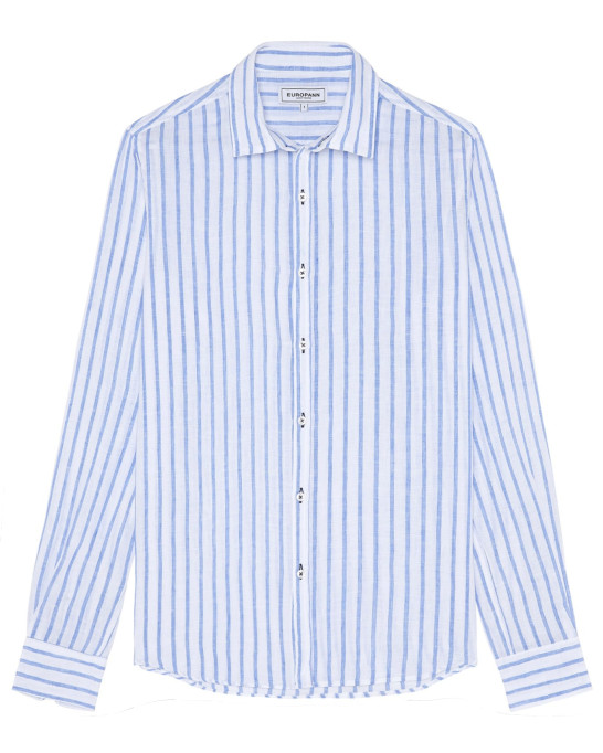 TENNIS -Linen striped shirt white