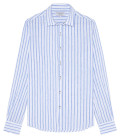 TENNIS - Camisa blanca de lino a rayas