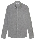 JONAS - Chemise unie lin kaki
