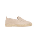 IBIZA - Espadrilles em camurça bege e couro de bezerro