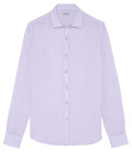 JONAS - Chemise unie lin chiné lilas