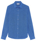 JONAS - Plain linen shirt royal blue
