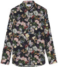 FLOWER - Baumwollhemd mit Blumenprint in Marineblau