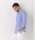 TENNIS - Camisa de linho listrada azul de corte clássico