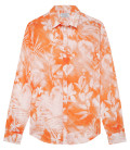AMORE - Chemise en lin imprimé fleurs orange