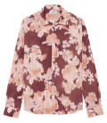 FLOR - Chemise en coton imprimé fleuri sienne