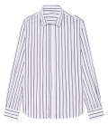 BARI - Chemise en coton rayé blanc