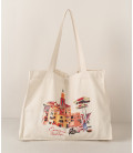 MARKET - Tote bag imprimé Saint Tropez écru