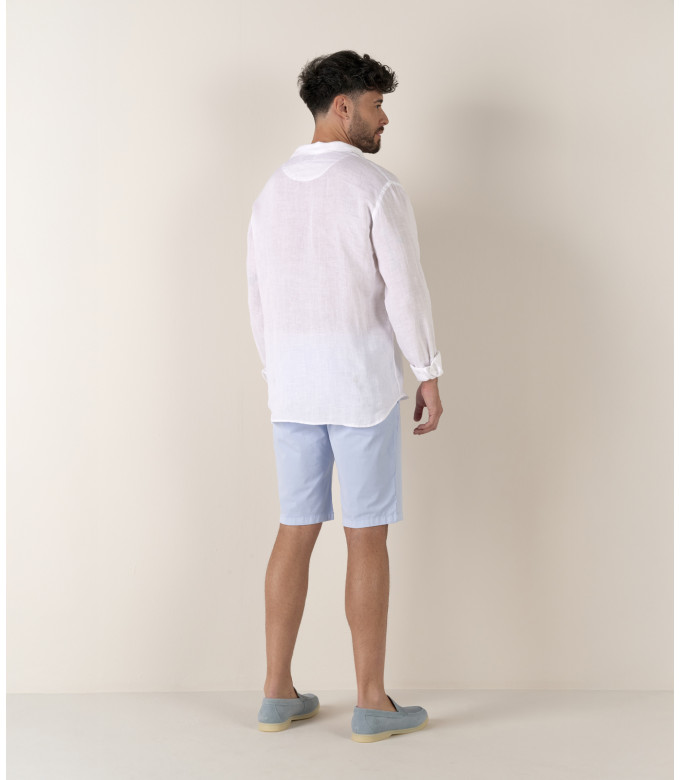 JAVA - Linen sailor collar shirt in white