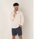 JAVA - Linen sailor collar shirt in beige