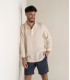 JAVA - Linen sailor collar shirt in beige