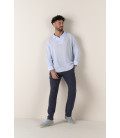 JAVA - Linen open collar shirt in sky blue