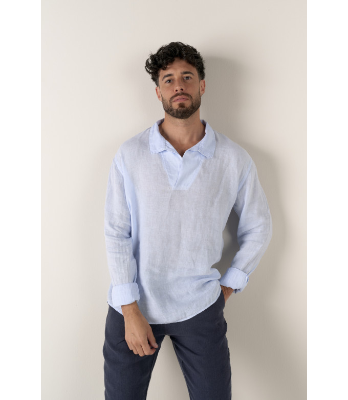 JAVA - Linen sailor collar shirt in sky blue