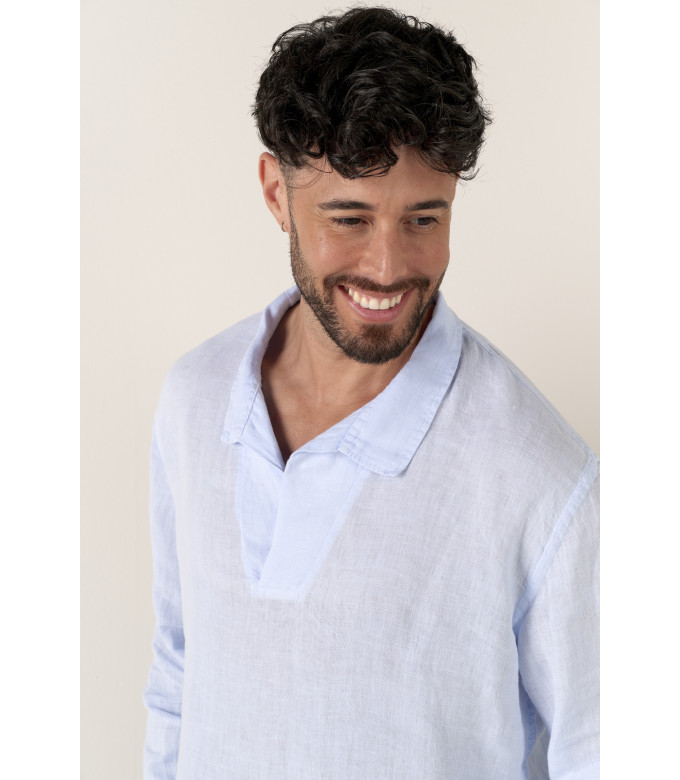 JAVA - Linen sailor collar shirt in sky blue