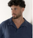JAVA - Linen sailor collar shirt in navy