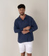 JAVA - Linen sailor collar shirt in navy