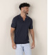 CORY - Polo en maille fine marine