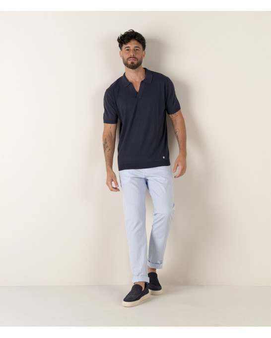 CORY - Polo en maille fine marine