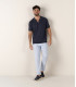 CORY - Polo en maille fine marine