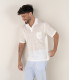 LUKE - Polo jersey lin écru