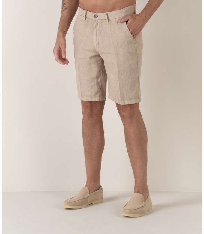 COLORADO - Casual linen bermudas, beige
