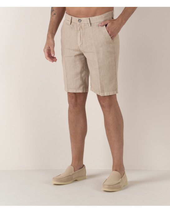 COLORADO - Casual linen bermudas, beige