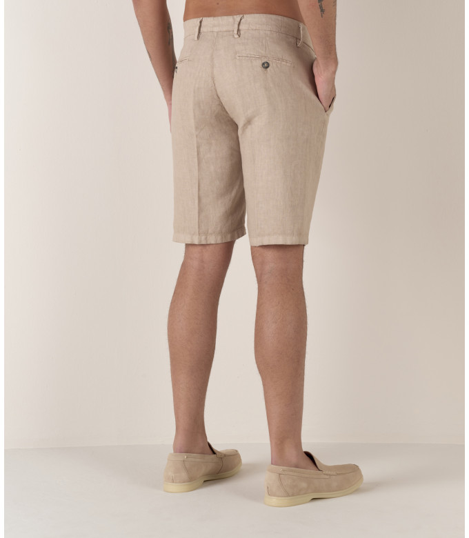 COLORADO - Casual linen bermudas, beige