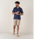 MAUPITI - Chemise manches courtes jersey lin marine